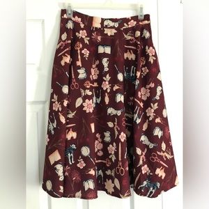 ModCloth Maroon Bookish Skirt